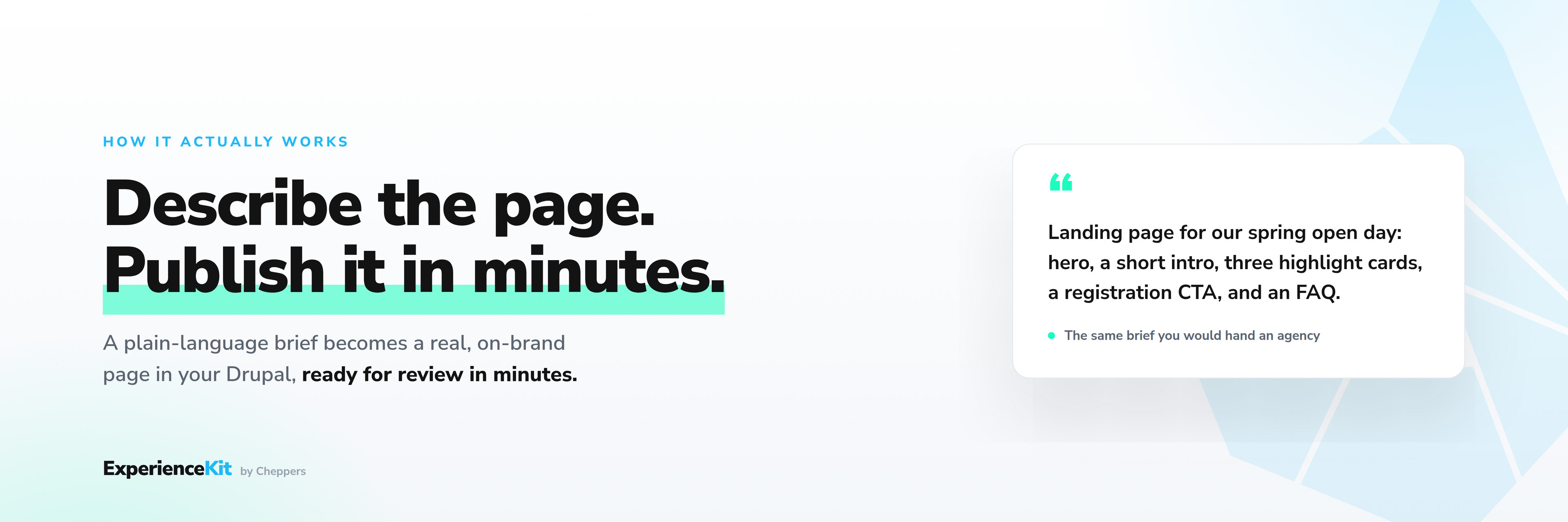 Describe the page, publish it in minutes
